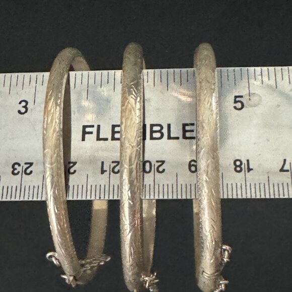 Sterling Silver Bangle Bracelets, Set of 3 - Picture 4 of 9